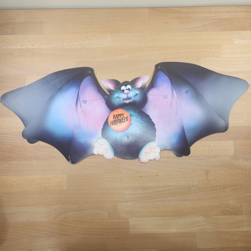 American Greetings Purple Bat Die Cut Decoration Vintage Halloween